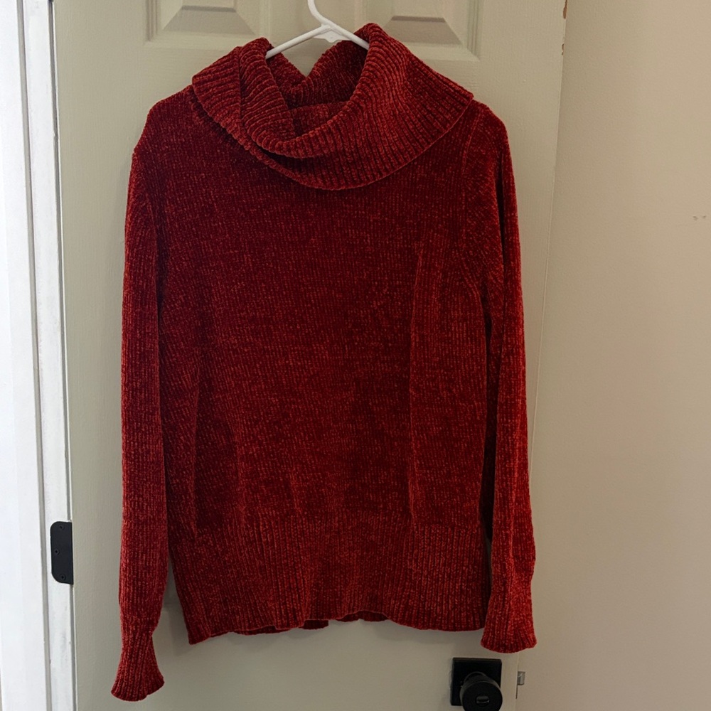 LOFT Rich Red Cowl Neck Sweater